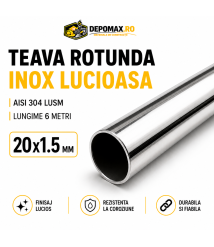 Teava rotunda inox lucios AISI 304 LUSM, 20 x 1.5 mm, 6 metri
